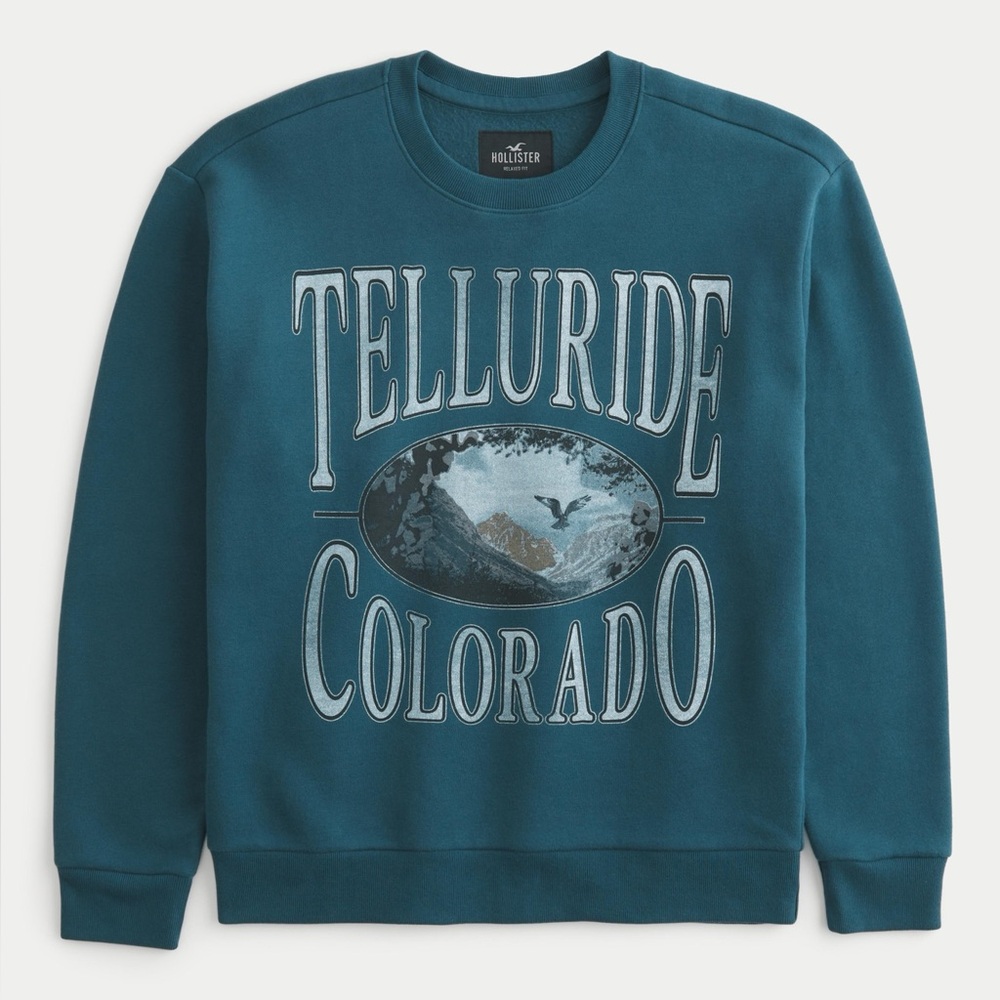 Hollister Telluride Colorado Graphic Crew Sweatshirt — XS